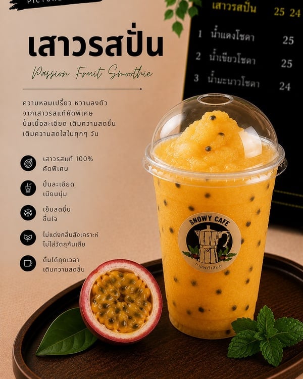 เสาวรสปั่น (Passion Fruit Smoothie)