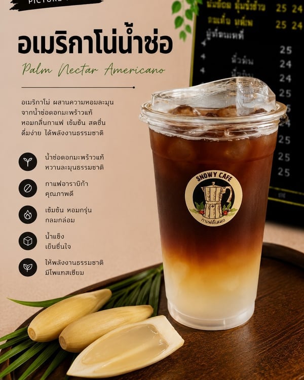 อเมริกาโน่น้ำช่อ (Palm Nectar Americano)