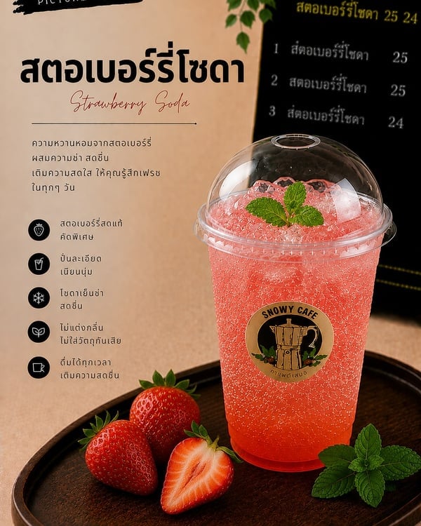 สตอเบอร์รี่โซดา (Strawberry Soda)