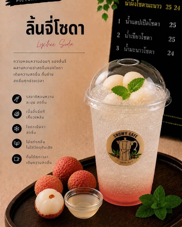 ลิ้นจี่โซดา (Lychee Soda)