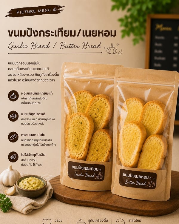 ปังกระเทียม/เนยหอม